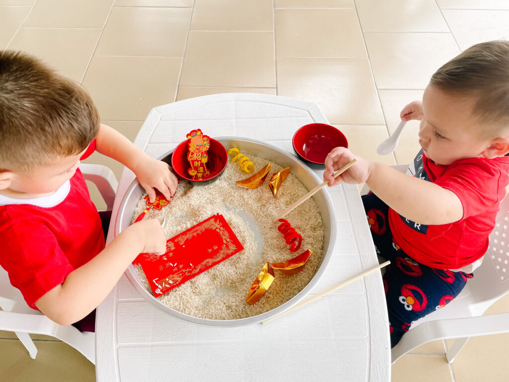 Lunar New Year sensory bin